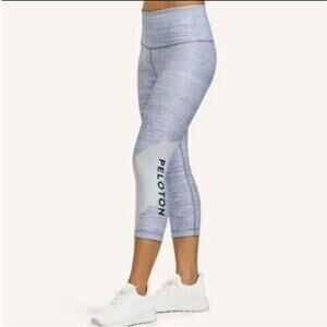 Peloton x WITH High Rise Crop Leggings Women’s Medium Blue Gray Logo Stretch